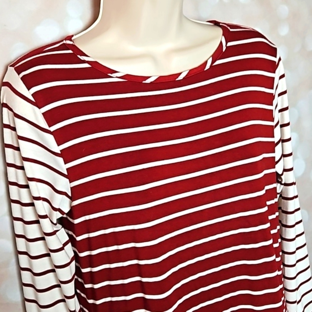 Loveapella | Striped Knit Swing Style Dress - Picture 2 of 8